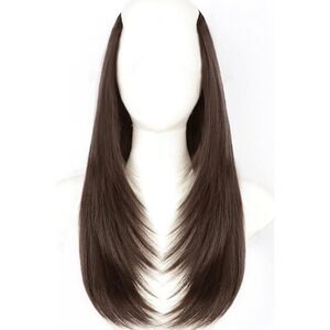 U Part Wig Straight Hair Wig – Full Head 20” Clip-In Human Hair Pieces in Rich B